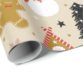 キュートなクリスマスシンボルシームレスパターン ラッピングペーパー (ロールコーナー)