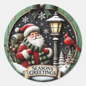 キュートなクリスマスシーズンのご挨拶 ラウンドシール (正面)