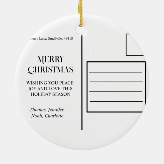 キュートなクリスマスシールアップフェスティバル北極動物 セラミックオーナメント (裏面)