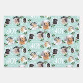 キュートなクリスマスジョイスノーフレーク写真コラージセット ラッピングペーパーシート (正面)