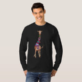 キュートなクリスマススカーフ・キリン Tシャツ (正面フル)