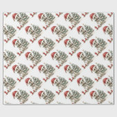 キュートなクリスマススケルトンとクリスマスツリー ラッピングペーパー (フラット)