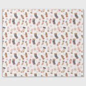 キュートなクリスマスソックス手袋スノーフレーク ラッピングペーパー (フラット)