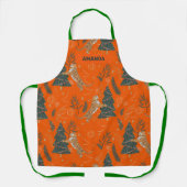 キュートなクリスマスツリーとタイガース エプロン (正面)