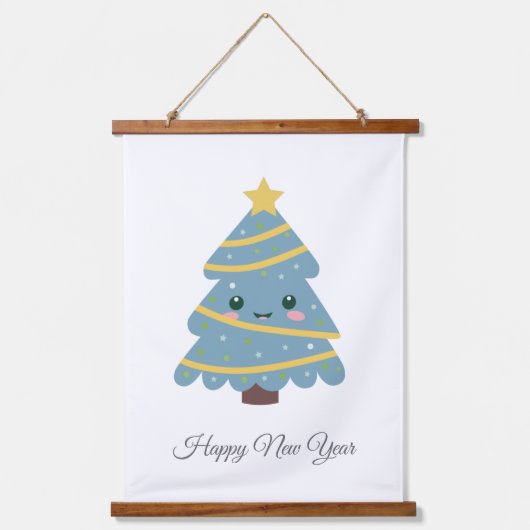 キュートなクリスマスツリーぶら下がったのタペストリー 吊り下げ型タペストリー (正面2)