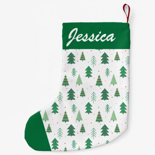 キュートなクリスマスツリーパターン スモールクリスマスストッキング (裏面)