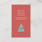 キュートなクリスマスツリー赤（縦） 名刺 (裏面)