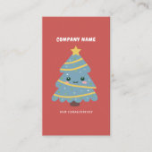 キュートなクリスマスツリー赤（縦） 名刺 (正面)
