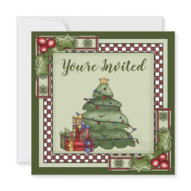 キュートなクリスマスツリー、ギフトとホリーホリデーパーティー