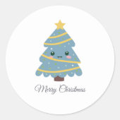 キュートなクリスマスツリー ラウンドシール (正面)