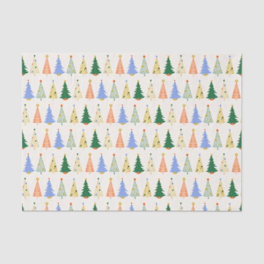 キュートなクリスマスツリー 赤 緑 ボホー 薄葉紙 (正面)