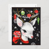 キュートなクリスマストインデナーヴィンテージ画像はがき シーズンポストカード (正面/裏面)