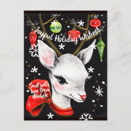 キュートなクリスマストインデナーヴィンテージ画像はがき シーズンポストカード