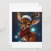 キュートなクリスマストナカイのプレゼントTシャツ シーズンカード (正面/裏面)