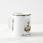 キュートなクリスマストナカイのマグカップ – カスタマイズ可能 コーヒーマグカップ (正面左)