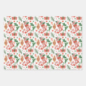キュートなクリスマストナカイ冬の水のカラーパターン ラッピングペーパーシート (正面2)