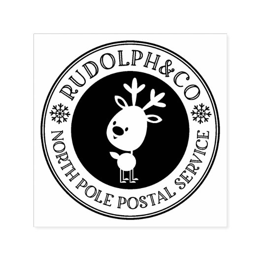 キュートなクリスマストナカイ北極 セルフインキングスタンプ (デザイン)
