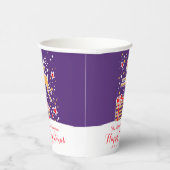 キュートなクリスマストナカイ紫の赤カスタム色 紙コップ (右)