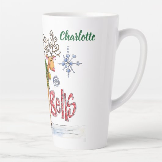 キュートなクリスマストナカイ、ジンルベルスノーフレーク カフェラテマグ (右)