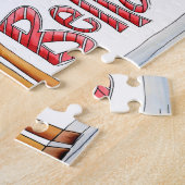 キュートなクリスマストナカイ、ジンルベルスノーフレーク ジグソーパズル (側面)