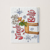 キュートなクリスマストナカイ、ジンルベルスノーフレーク ジグソーパズル (縦)