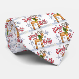 キュートなクリスマストナカイ、ジンルベルスノーフレーク ネクタイ