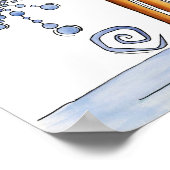 キュートなクリスマストナカイ、ジンルベルスノーフレーク ポスター (角)