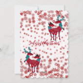 キュートなクリスマストナディアカップル赤いスノーフレーク白 シーズンカード (裏面)