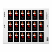 キュートなクリスマスドッグをストッキング垂直 ラベル (フルシート)