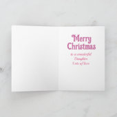 キュートなクリスマスドーターペンギンピンクバレリーナ シーズンカード (内部)