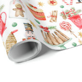 キュートなクリスマスナッツクラッカージンジャーブレッド ラッピングペーパー (ロールコーナー)