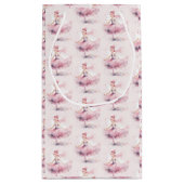 キュートなクリスマスナツクラッカーバレリーナの水色 スモールペーパーバッグ (裏面)