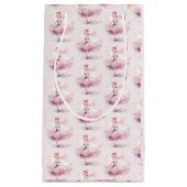 キュートなクリスマスナツクラッカーバレリーナの水色 スモールペーパーバッグ (正面)