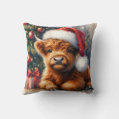 キュートなクリスマスハイランド牛 クッション (裏面)