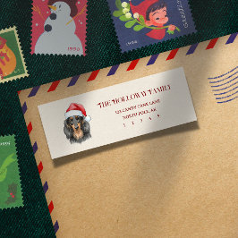 キュートなクリスマスハンド描きダックスシュント戻り ラベル