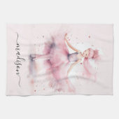 キュートなクリスマスバレリーナのスクリプト名 キッチンタオル (横)