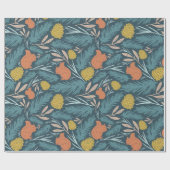 キュートなクリスマスパターンリス松コーン ラッピングペーパー (フラット)