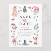 キュートなクリスマスパーティー日付を保存 シーズンポストカード (正面)