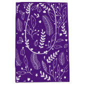 キュートなクリスマスパープルパターン（の模様が）ある ミディアムペーパーバッグ (正面)