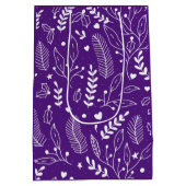 キュートなクリスマスパープルパターン（の模様が）ある ミディアムペーパーバッグ (裏面)