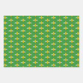 キュートなクリスマスビーとポインセチアカスタム花 ラッピングペーパーシート (正面3)