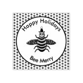 キュートなクリスマスビーとポインセチアカスタム花 ラバースタンプ (インプリント)