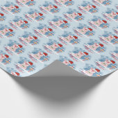 キュートなクリスマスピッグat北極 ラッピングペーパー (角)