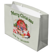 キュートなクリスマスファームの動物をセージに ラージペーパーバッグ (裏面アングル)