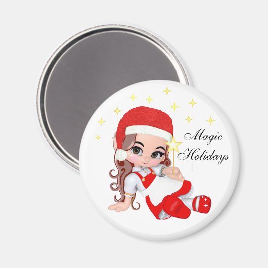 キュートなクリスマスフェアリーエンジェル&スター マグネット (正面/裏面)