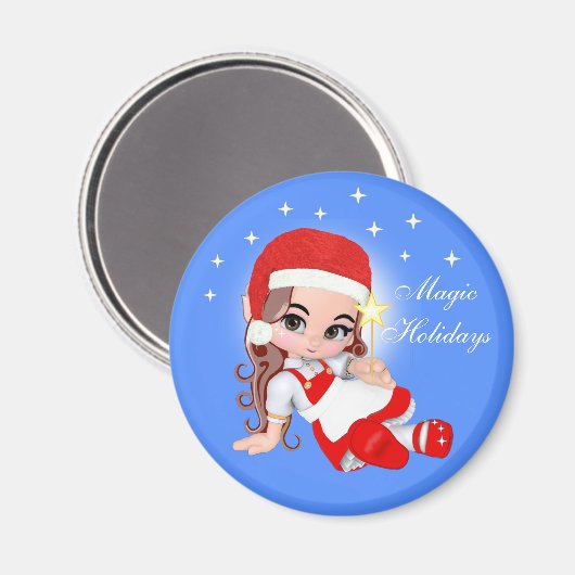 キュートなクリスマスフェアリー天使&スターマグネット マグネット (正面/裏面)