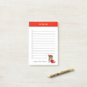 キュートなクリスマスフェアリー小妖精や小人行うリストの後のノート ポストイット (デスク上)