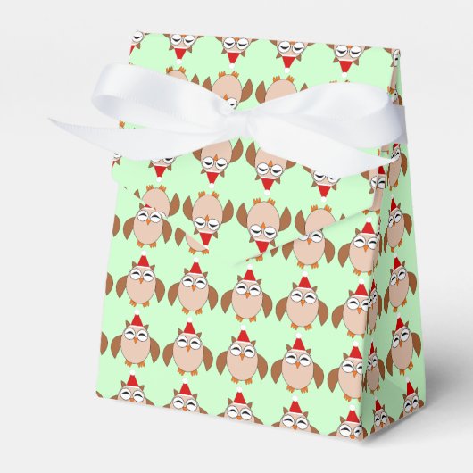 キュートなクリスマスフクロウのお願い フェイバーボックス (正面サイド)
