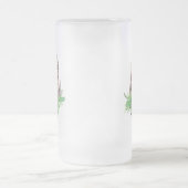 キュートなクリスマスフクロウのユーモア、水彩鳥 フロストグラスビールジョッキ (中央)