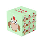 キュートなクリスマスフクロウカスタムルのフォトキューブ フォトキューブ (正面アングル)